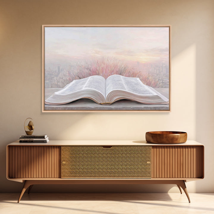 Sunrise Scripture – Framed Canvas Print – Christian Wall Art – Christian Art Canvas – Christian Painting – Christian Art Print – Subtle Chr