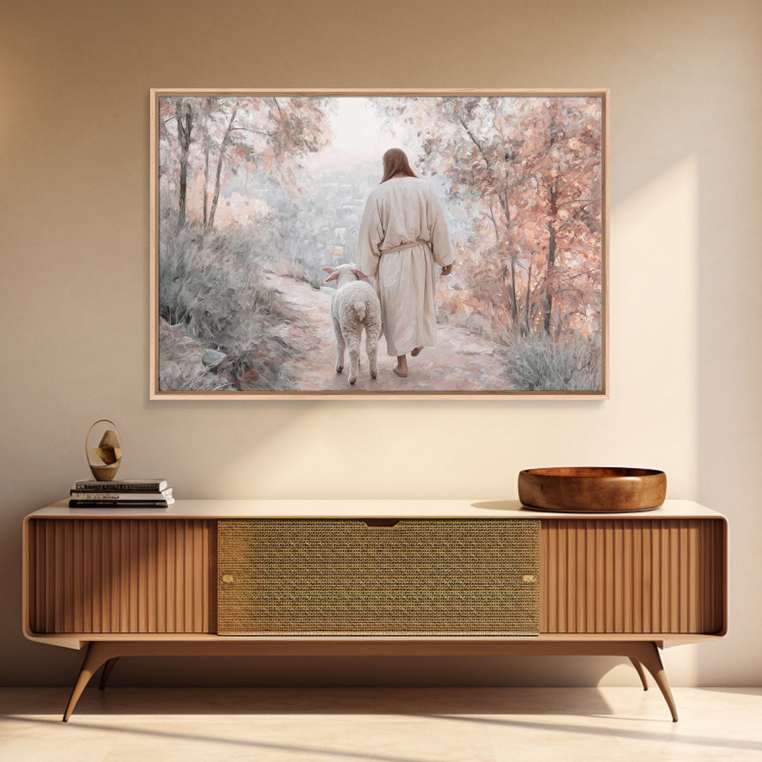 Autumn Grace | Framed Canvas Print | Christian Art Canvas | Jesus Painting | Christian Wall Art | Unique Christian Art | Christian Christma
