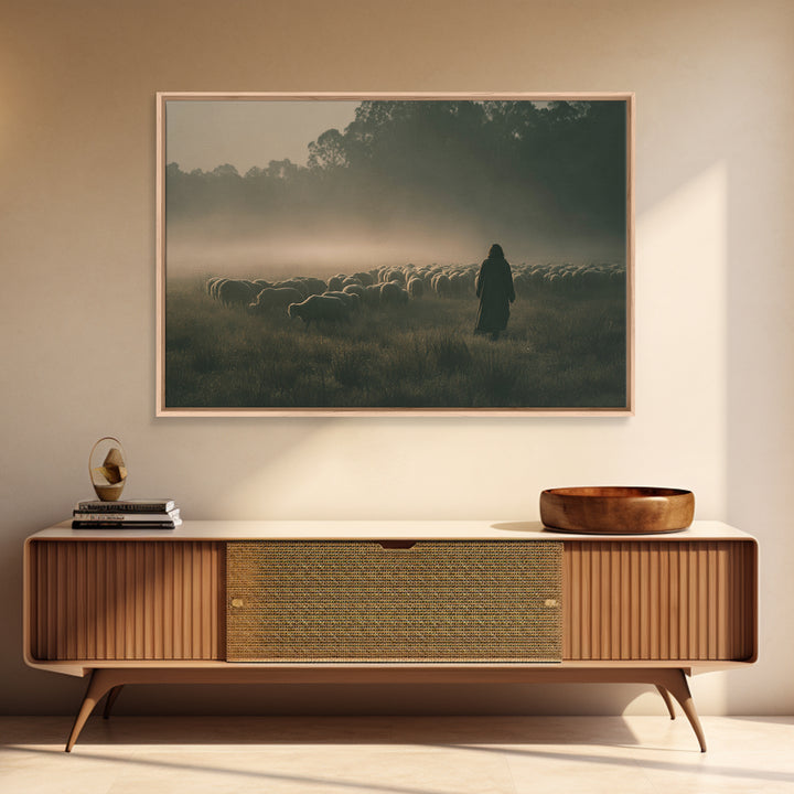 Misty Promise | Framed Canvas Print | Christian Wall Art | Christian Art Canvas | Jesus Painting | Modern Christian Art | Christian Christm