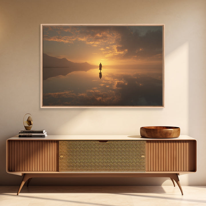 Golden Horizon – Framed Canvas Print – Christian Wall Art – Jesus Painting – Christian Art Canvas – Moody Christian Art – Christmas Art Wor