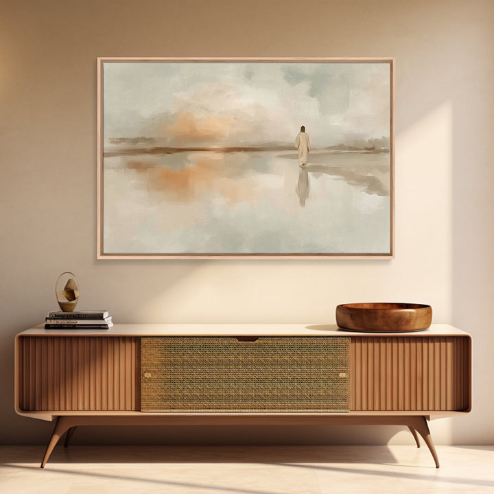 Dawn Of Mercy, Framed Canvas Print, Christian Art Print, Minimalist Christian Art, Jesus Painting, Subtle Christian Art, Christian Wall Art