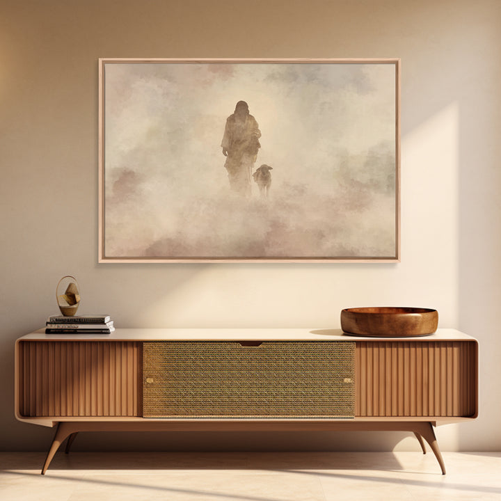Mists Of Comfort – Framed Canvas Print – Christian Art Painting – Jesus Wall Art – Moody Christian Art – Christian Art Canvas – Large Chris