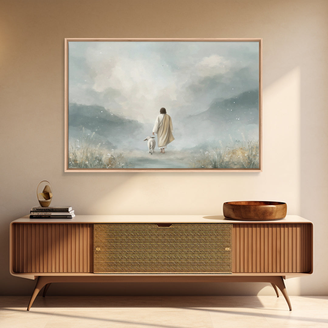 Mountain Haven Grace – Framed Canvas Print – Christian Art Canvas – Jesus Painting – Subtle Christian Art – Christian Wall Art – Christmas