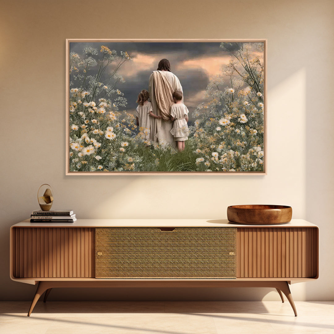 Garden Of Hope, Framed Canvas Print, Christian Art Canvas, Jesus Painting, Christian Wall Art, Christian Art Print, Christian Decorations,