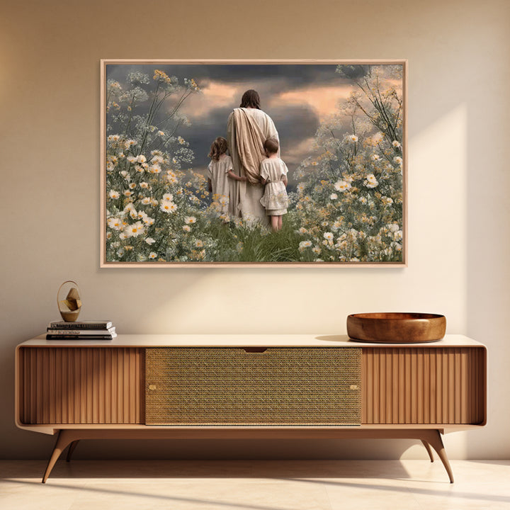 Garden Of Hope, Framed Canvas Print, Christian Art Canvas, Jesus Painting, Christian Wall Art, Christian Art Print, Christian Decorations,