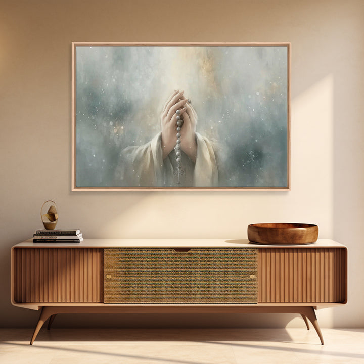 Starry Prayer – Framed Canvas Print – Christian Wall Art – Christian Art Canvas – Christian Painting – Christian Art Print – Modern Christi