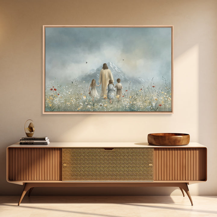 Fields Of Mercy – Framed Canvas Print – Christian Wall Art – Jesus Painting – Christian Art Canvas – Pastoral Scenery – Christian Gift