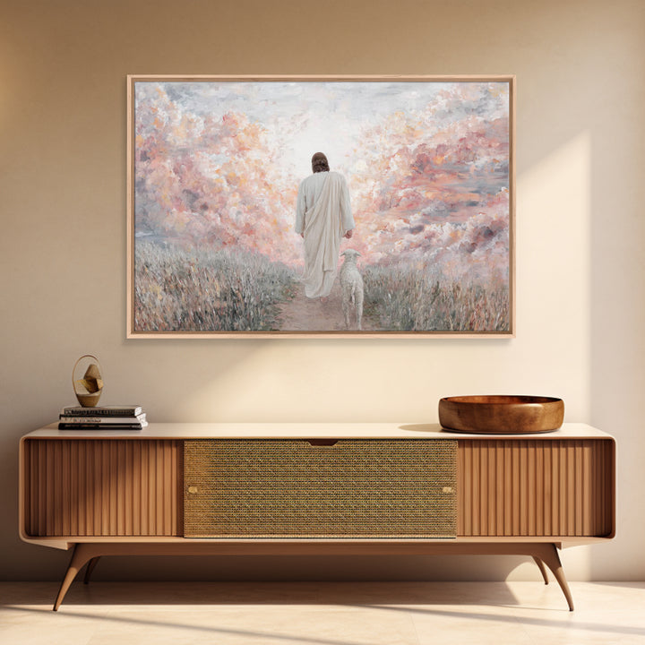 Path Of Peace | Framed Canvas Print | Jesus Wall Art | Christian Art Canvas | Christian Decor | Modern Christian Art | Christmas Art