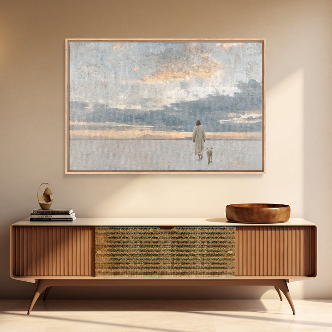 Eternal Horizon – Framed Canvas Print – Modern Christian Art – Christian Art Canvas – Jesus Painting – Christian Decoration – Christmas Art