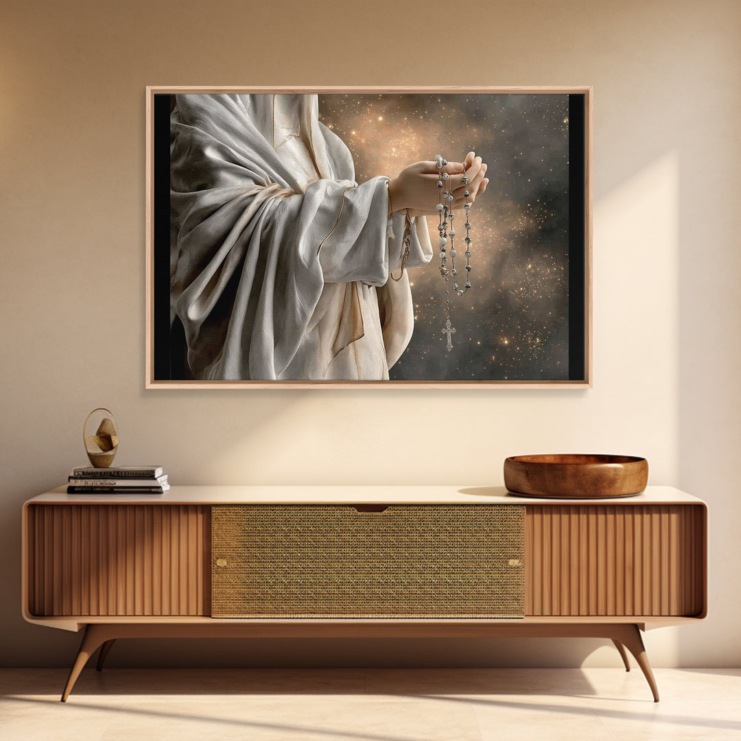Hands Of Devotion – Framed Canvas Print – Christian Painting – Christian Art Canvas – Christian Wall Art – Christian Art Print – Vintage Ch