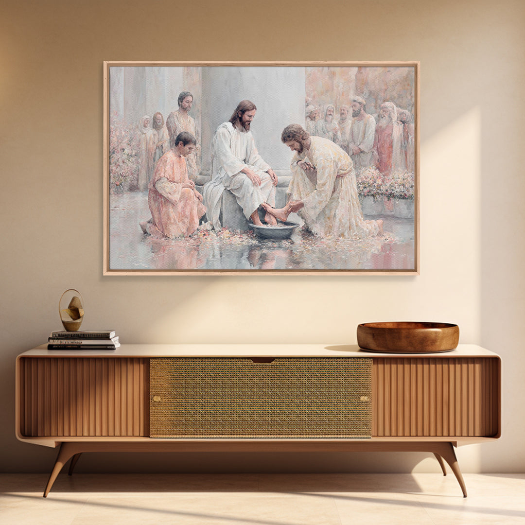 Servant Grace – Framed Canvas Print – Christian Wall Art – Christian Art Canvas – Jesus Painting – Christian Art Print – Christian Gift
