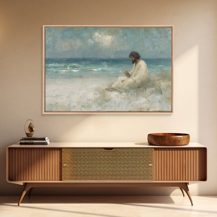 Desert Solitude, Framed Canvas Print, Christian Art Canvas, Jesus Art Print, Moody Christian Art, Christian Wall Art, Christian Decorations