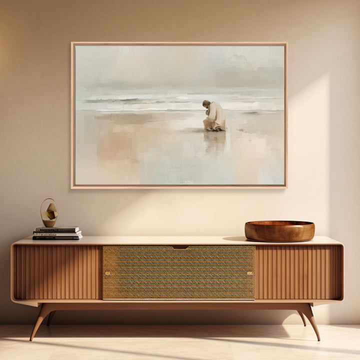 Solitary Grace, Framed Canvas Print, Christian Wall Art, Jesus Painting, Christian Art Canvas, Large Christian Art, Subtle Christian Art