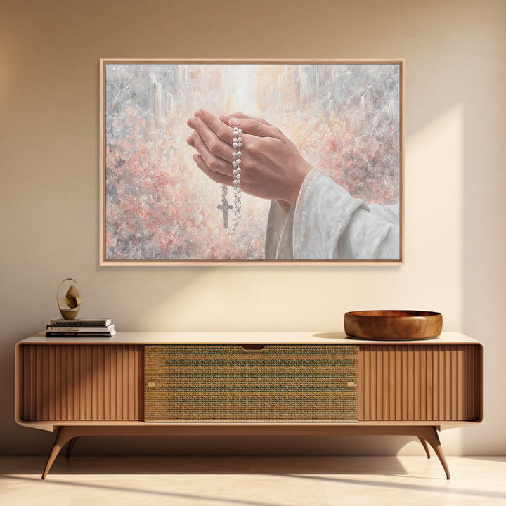 Light Of Prayer – Framed Canvas Print – Christian Wall Art – Christian Art Canvas – Christian Painting – Christian Gift Ideas – Modern Chri