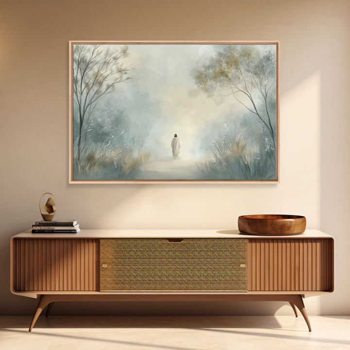 Heavenly Walk Mist – Framed Canvas Print – Christian Art Canvas – Christian Decor – Christian Wall Art – Christian Gift Ideas – Jesus Paint