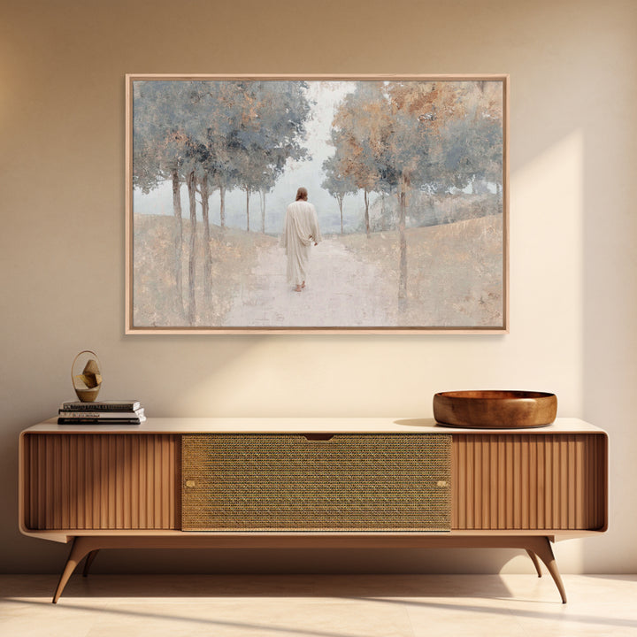Peaceful Orchard Path – Framed Canvas Print – Christian Gift Ideas – Christian Wall Art – Christian Decor – Jesus Painting – Christian Art