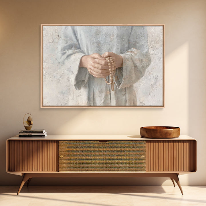 Graceful Stillness | Framed Canvas Print | Christian Art Canvas | Minimalist Christian Art | Christian Wall Art | Modern Christian Painting
