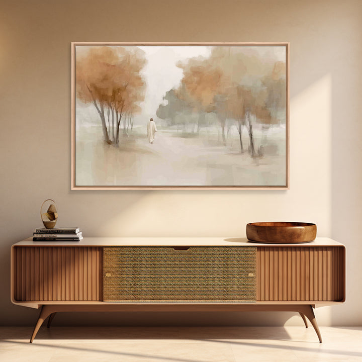Autumn Grace Path – Framed Canvas Print – Christian Decor – Jesus Painting – Christian Art Canvas – Christian Wall Art – Christian Gift Ide