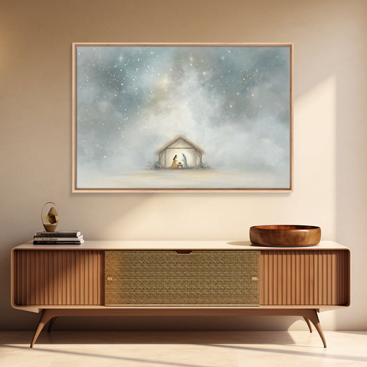 Holy Night Star – Framed Canvas Print – Christmas Art – Christian Christmas Art – Christmas Canvas Wall Art – Christian Wall Art – Christia