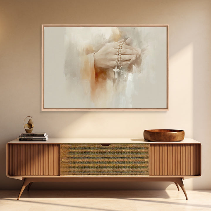 Quiet Reverence, Framed Canvas Print, Christian Art Print, Christian Wall Art, Subtle Christian Art, Modern Christian Art, Jesus Painting,