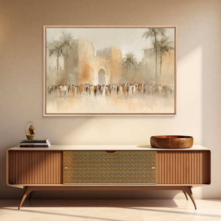 Jerusalem Gate Dawn – Framed Canvas Print – Christian Art Canvas – Christian Wall Art – Christian Art – Christian Gift Ideas – Subtle Chris