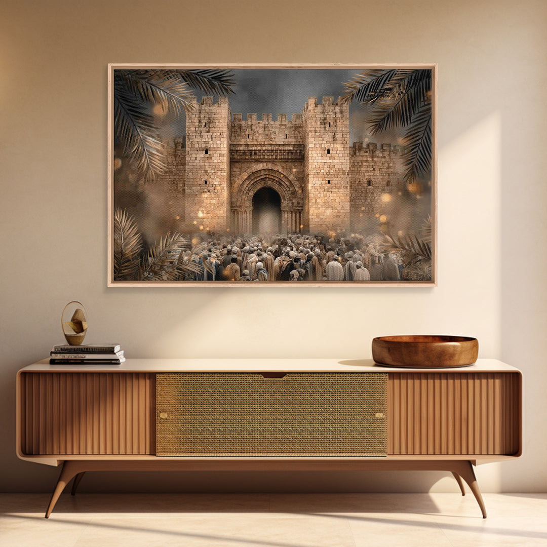 Gate of Triumph, Framed Canvas Print, Christian Art Canvas, Christian Wall Art, Christmas Art Prints, Jesus Painting, Christian Gift Ideas