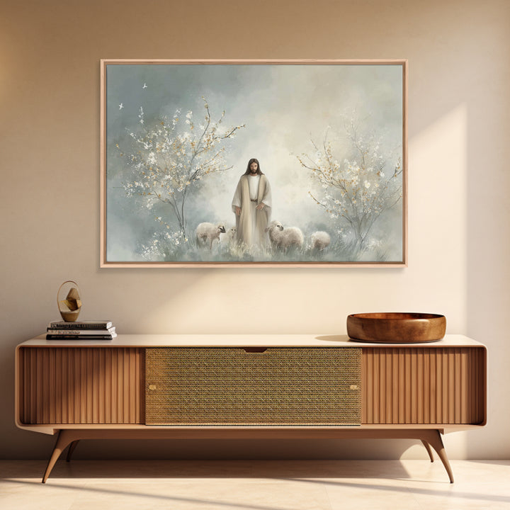 Blossoms Of Peace | Framed Canvas Print | Christian Wall Art | Jesus Painting | Christian Art Canvas | Modern Christian Painting | Christia