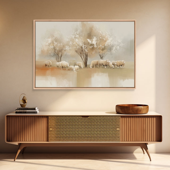 Pasture Blossoms – Framed Canvas Print – Christian Wall Art – Christian Art Canvas – Christian Painting – Subtle Christian Art – Christian
