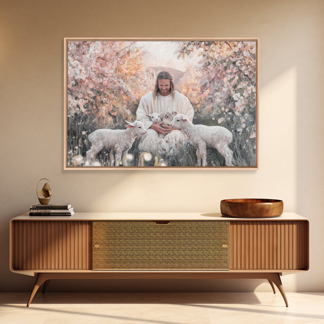 Gentle Spring Light – Framed Canvas Print – Christian Art Canvas – Christian Wall Art – Jesus Painting – Christmas Art – Christian Decorati