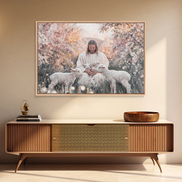Gentle Spring Light – Framed Canvas Print – Christian Art Canvas – Christian Wall Art – Jesus Painting – Christmas Art – Christian Decorati
