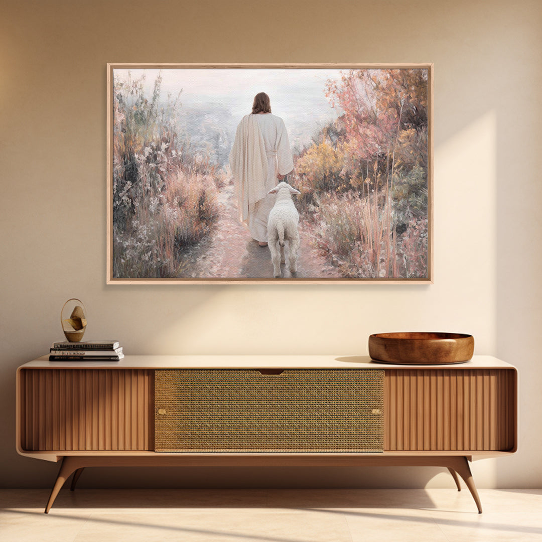 Soft Horizon Grace – Framed Canvas Print – Christian Art Canvas – Christmas Art – Christian Wall Art – Jesus Painting – Christian Christmas