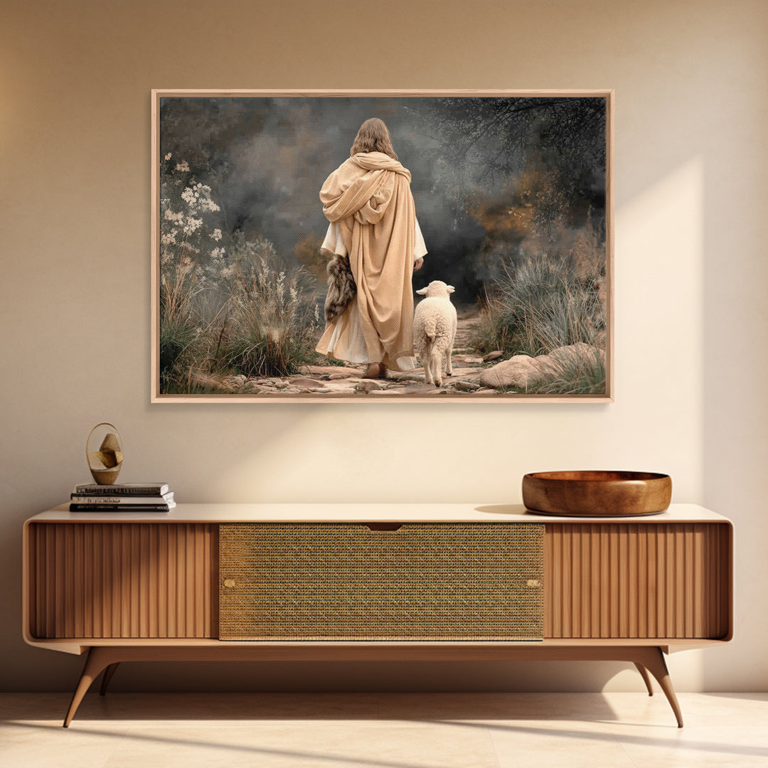 Faithful Journey Light – Framed Canvas Print – Christian Wall Art – Jesus Painting – Christian Christmas Art – Christian Art Canvas – Chris