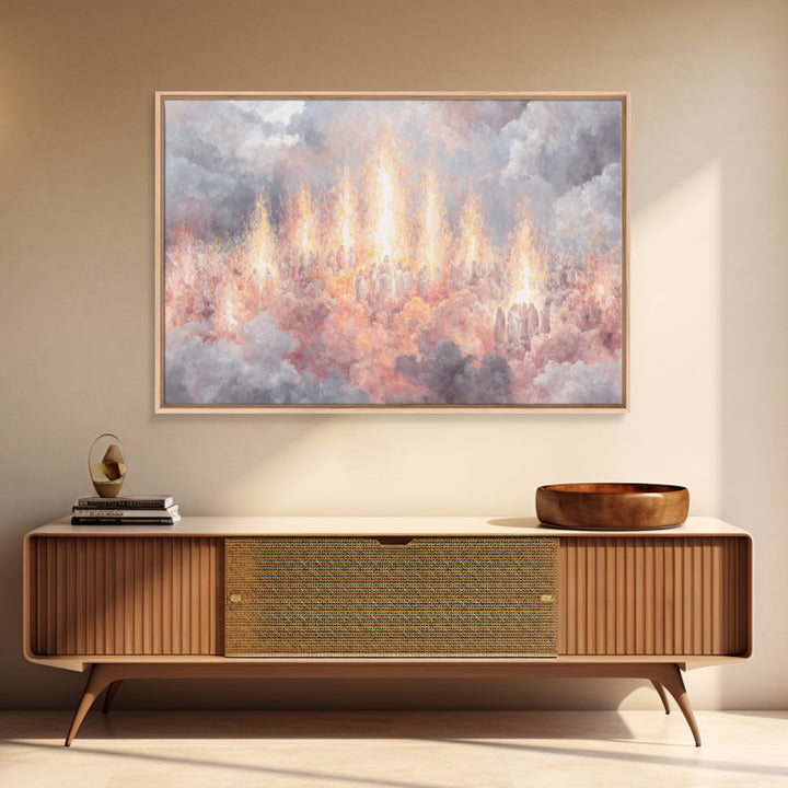 Heaven’s Living Flame – Framed Canvas Print – Christian Art Canvas – Christian Painting – Christian Wall Art – Christian Christmas Art – Ch