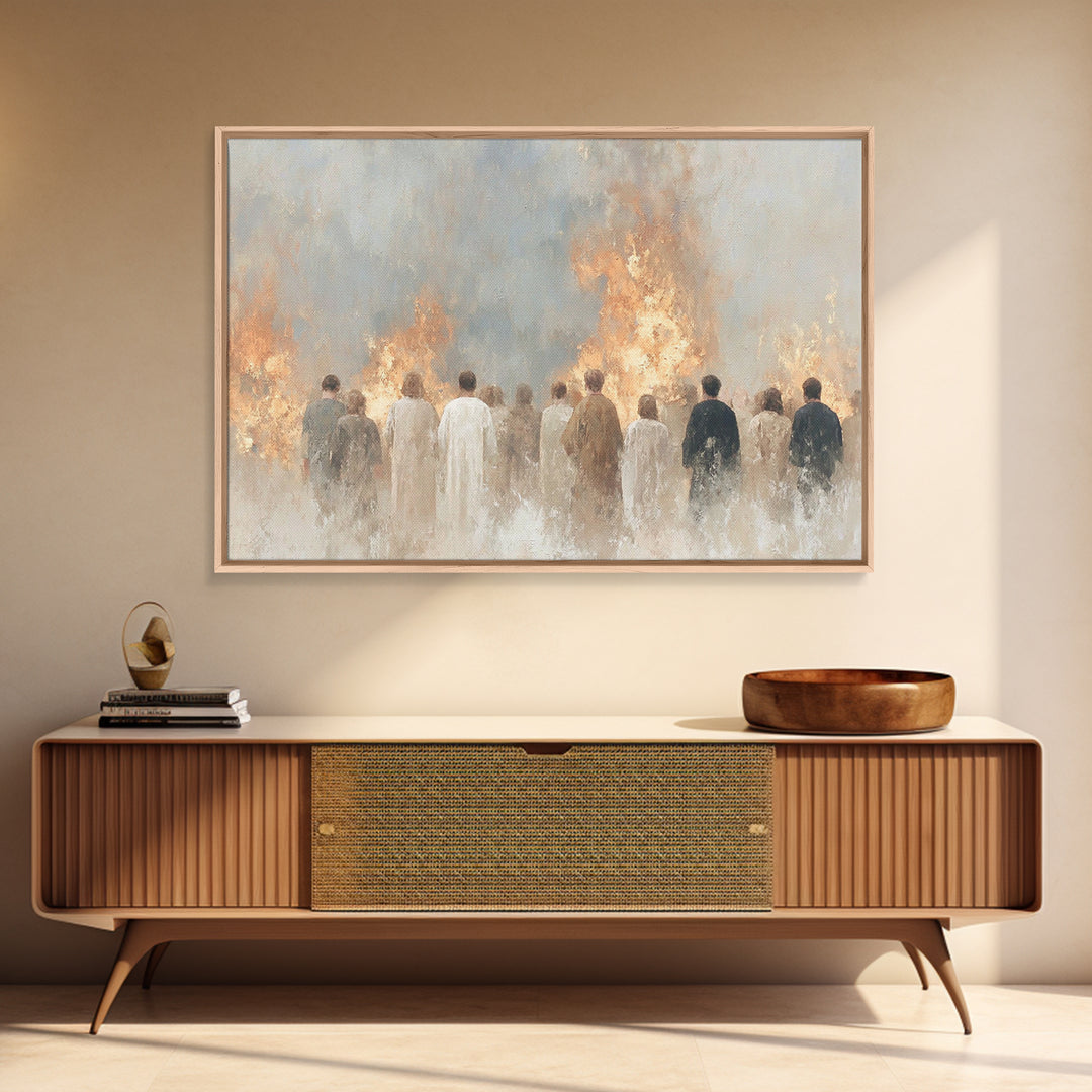 Ascension Fire Choir – Framed Canvas Print – Christian Wall Art – Christian Painting – Christian Christmas Art – Christian Art Canvas – Chr