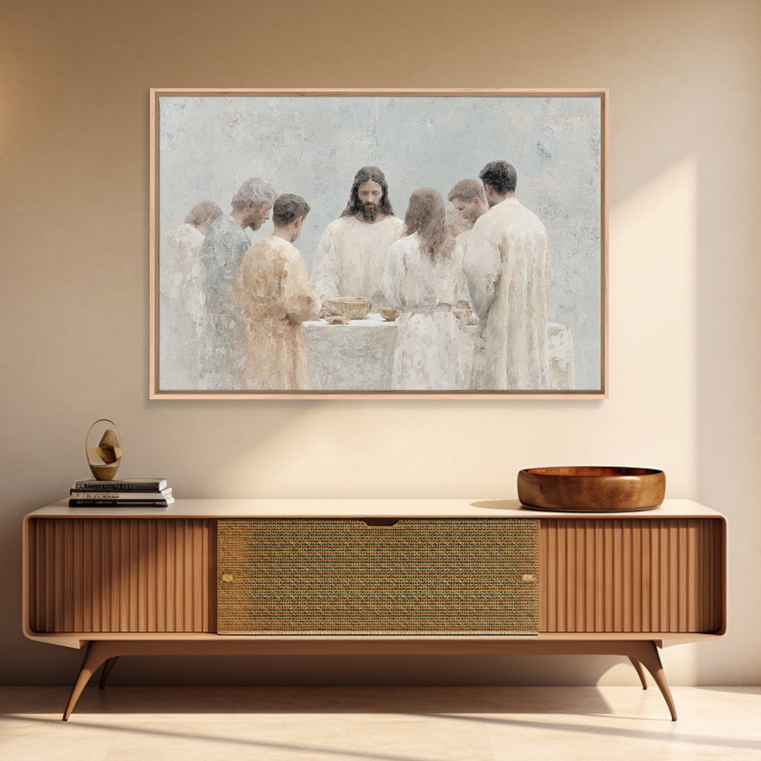 Sacred Gathering - Framed Canvas Print - Christian Wall Art - Jesus Painting - Christian Art Canvas - Christian Decor - Christian Gift Idea