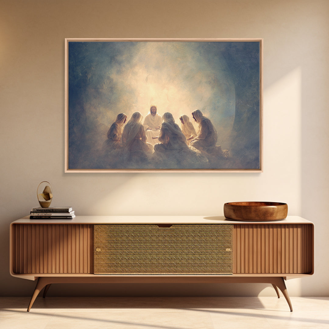 Heavenly Circle | Framed Canvas Print | Christian Art Canvas | Jesus Painting | Modern Christian Art | Christian Wall Art | Christian Chris