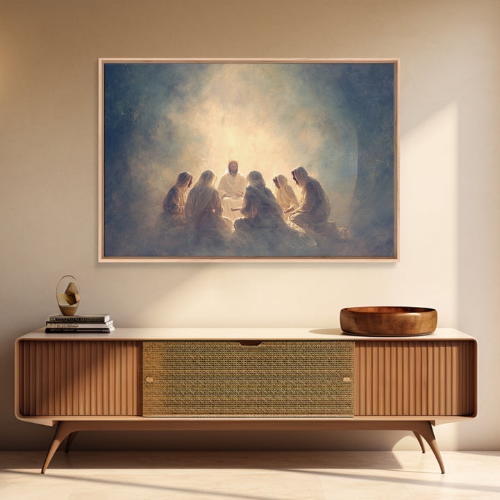 Heavenly Circle | Framed Canvas Print | Christian Art Canvas | Jesus Painting | Modern Christian Art | Christian Wall Art | Christian Chris