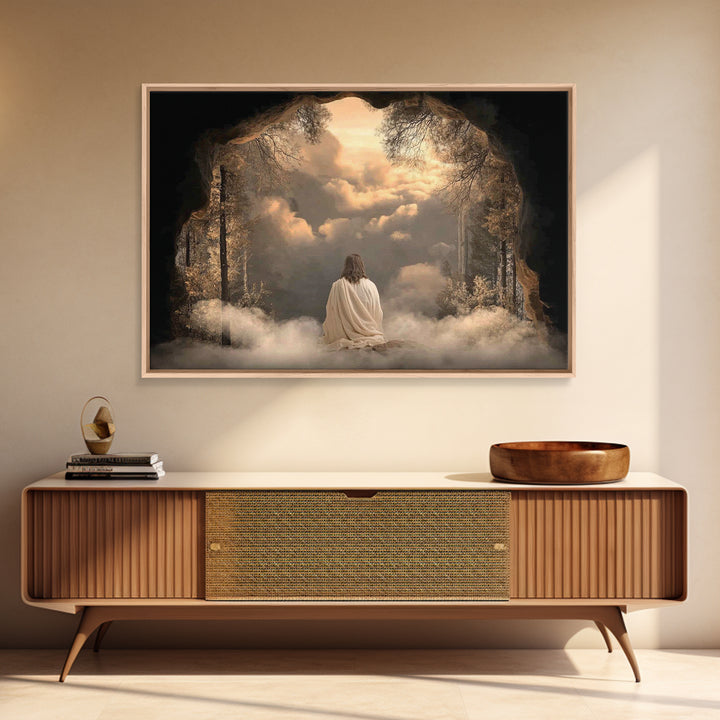 Holy Banquet | Framed Canvas Print | Christian Wall Art | Jesus Art Print | Modern Christian Art | Christian Gift | Christmas Wall Art