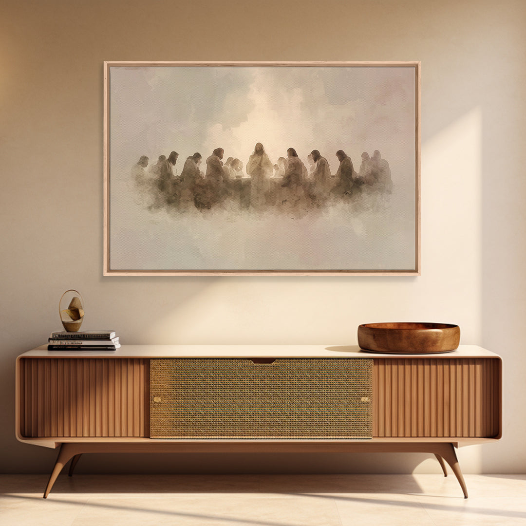 Sacred Cloud Table, Framed Canvas Print, Christian Art Canvas, Jesus Painting, Moody Christian Art, Christian Christmas Art, Christian Wall