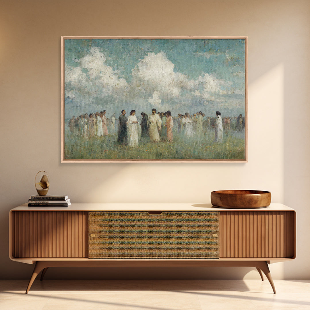 Sacred Assembly – Framed Canvas Print – Vintage Christian Art – Christian Wall Art – Christian Art Canvas – Modern Christian Painting – Chr
