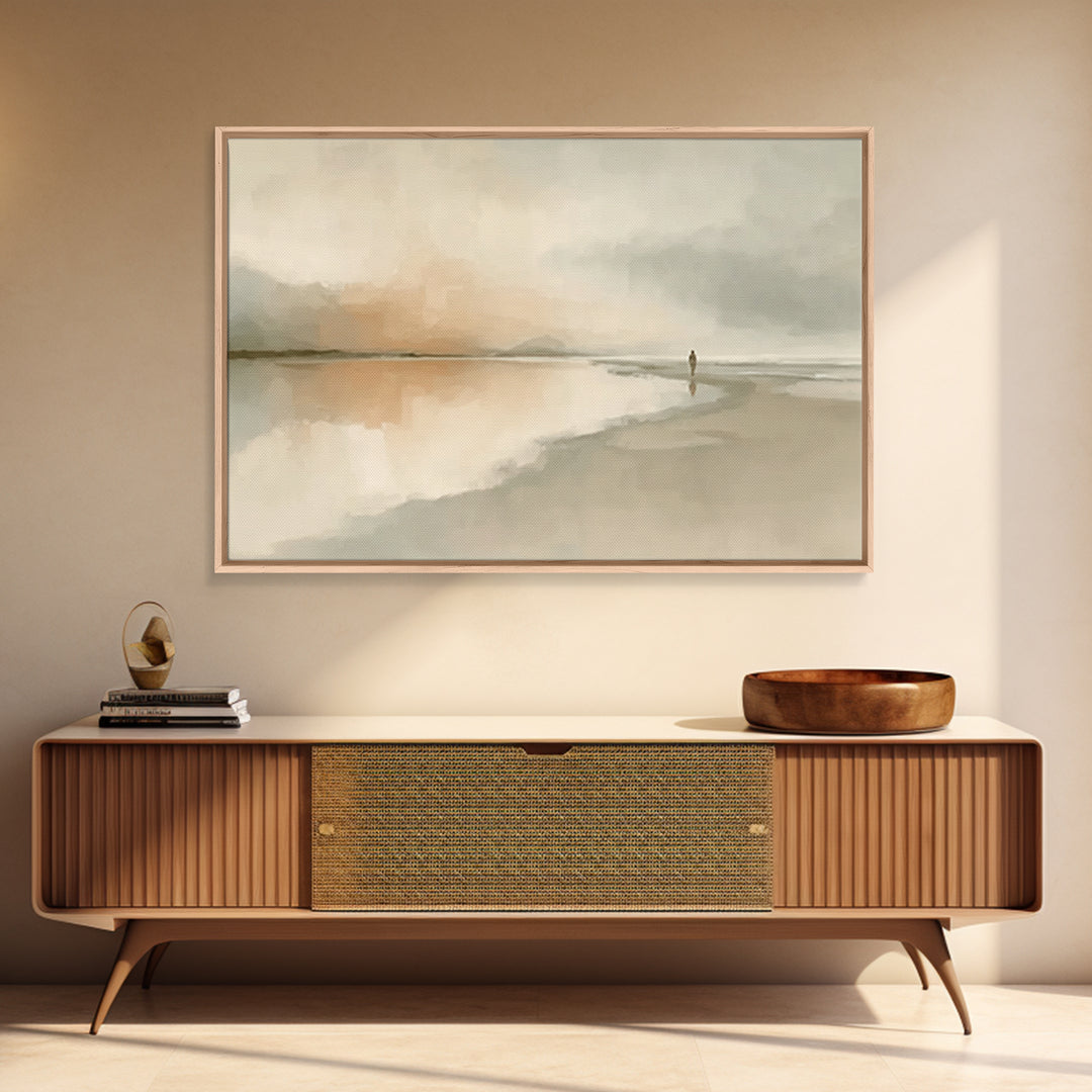 Silent Coast Peace – Framed Canvas Print – Christian Art Canvas – Christian Wall Art – Jesus Painting – Moody Christian Art – Christian Gif