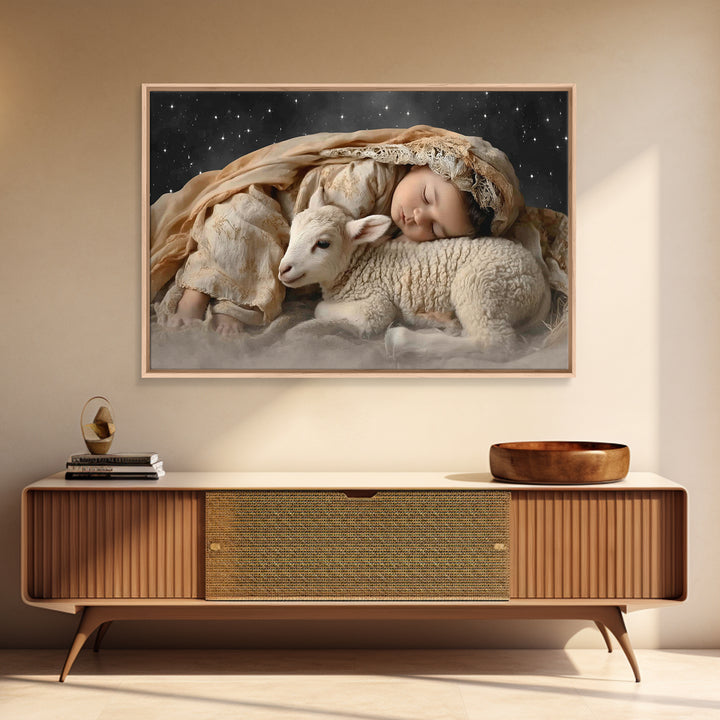 Bethlehem Rest – Framed Canvas Print – Christian Art Canvas – Christian Wall Art – Jesus Christmas Art – Christmas Art Prints – Christian D