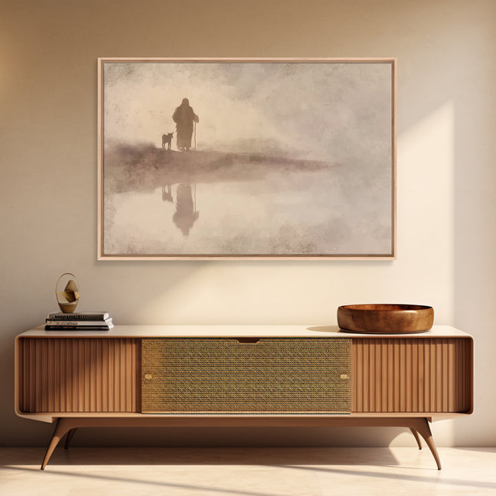 Shepherd’s Walk – Framed Canvas Print – Christian Wall Art – Christian Art Canvas – Christian Art Work – Moody Christian Art – Christian Gi