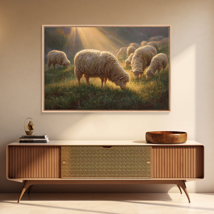 Shepherd Field Peace | Framed Canvas Print | Christian Christmas Art | Christian Art Canvas | Christian Wall Art | Jesus Painting | Christi