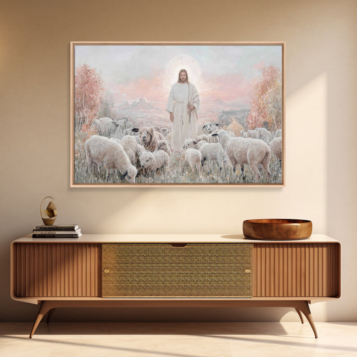 Radiant Shepherd Grace – Framed Canvas Print – Christian Wall Art – Jesus Painting – Christian Art Canvas – Christian Christmas Art – Chris