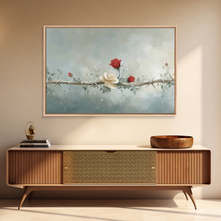 Redemption Blossoms – Framed Canvas Print – Christian Art Canvas – Modern Christian Art – Christian Wall Art – Christian Christmas Art – Un