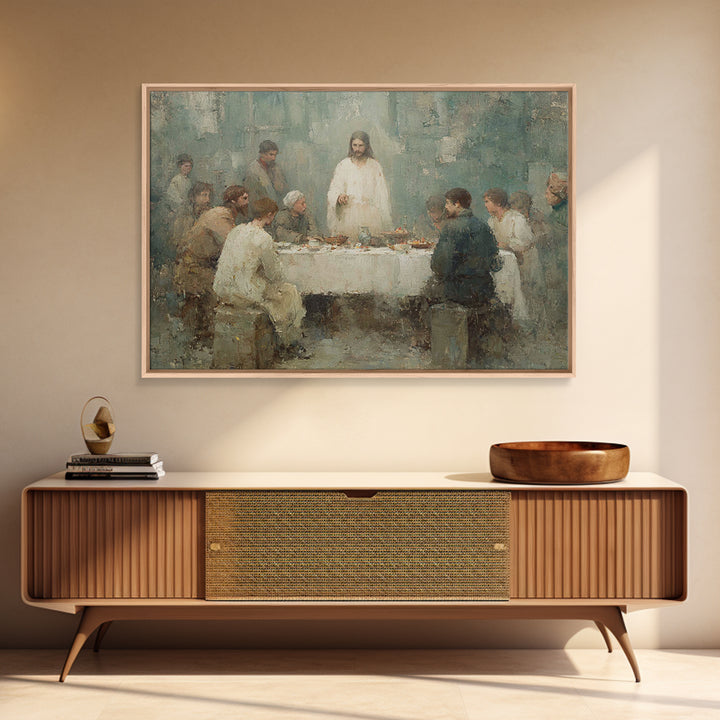 Table Of Grace – Framed Canvas Print – Jesus Painting – Christian Art Canvas – Christian Wall Art – Christian Art – Subtle Christian Art –