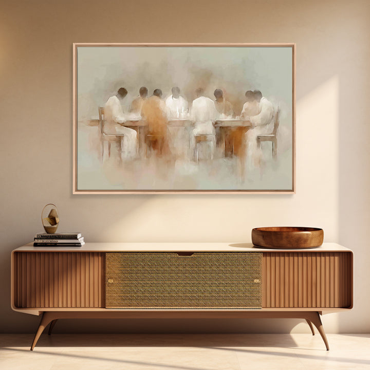 Sacred Gathering – Framed Canvas Print – Christian Art Canvas – Christian Wall Art – Jesus Painting – Moody Christian Art – Christian Decor
