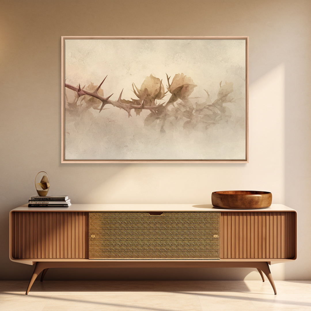Desert Bloom Hope – Framed Canvas Print – Christian Wall Art – Moody Christian Art – Abstract Christian Art – Christian Art Gift – Subtle C