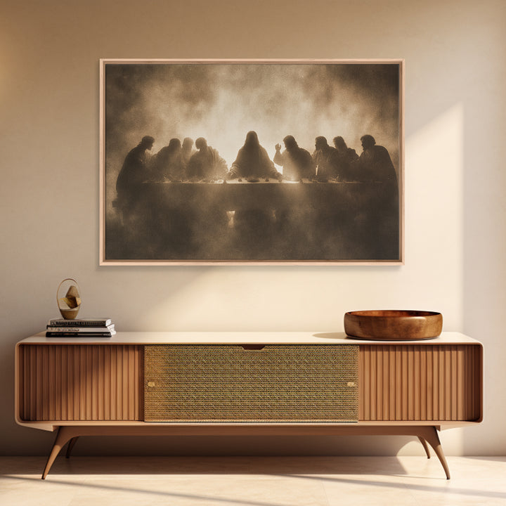 Last Supper Reverence – Framed Canvas Print – Christian Art – Jesus Painting – Christian Art Canvas – Christian Wall Art – Vintage Christia